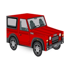 Large Plain Thar SUV Shape Box | Pack of 10 | 4 Colors-Red